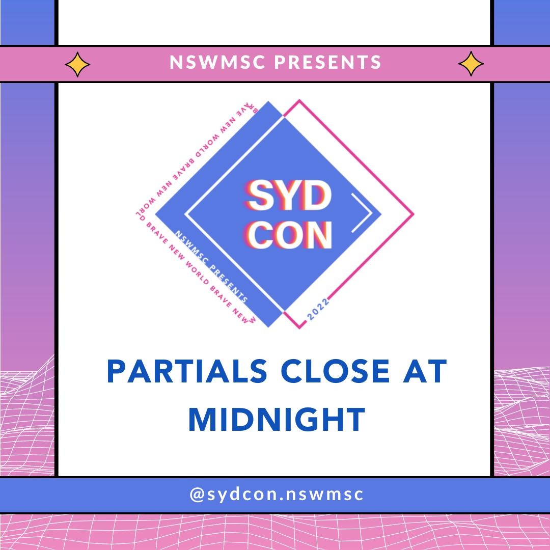 FINAL SALE FOR #sydcon22 

https://sydcon2022-event.getqpay.com/

Our partials close at midnight - this is your LAST CHANCE to get involved in our inaugural conference. Our team has put thousands of hours into what is going to be an amazing return to conference culture in NSW.

See you there👀